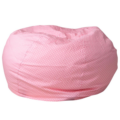 Oversized Light Pink Dot Refillable Bean Bag Chair for All Ages