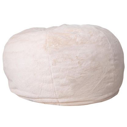 Oversized White Furry Bean Bag Chair for Kids and Adults