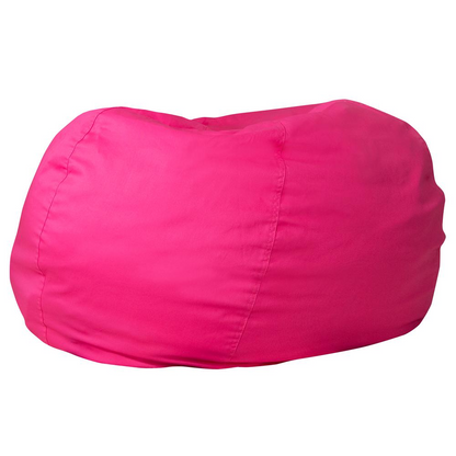 Oversized Solid Hot Pink Bean Bag Chair for Kids and Adults