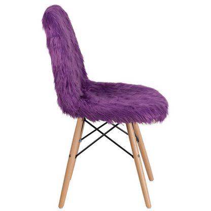 Shaggy Dog Purple Accent Chair - Contemporary Style, Molded Back and Seat