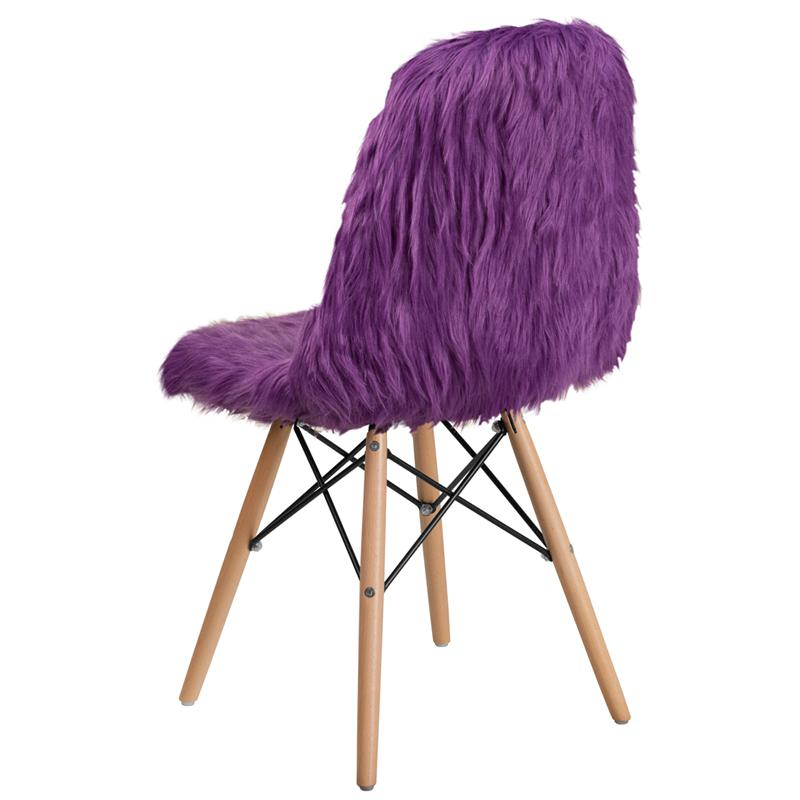 Shaggy Dog Purple Accent Chair - Contemporary Style, Molded Back and Seat