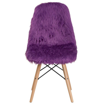 Shaggy Dog Purple Accent Chair - Contemporary Style, Molded Back and Seat