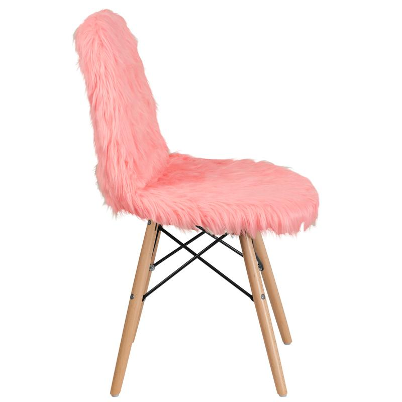 Hermosa Pink Shaggy Dog Chair: Stylish Accent Piece