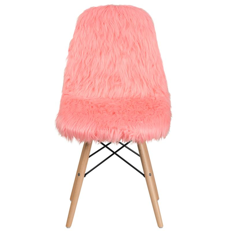 Hermosa Pink Shaggy Dog Chair: Stylish Accent Piece