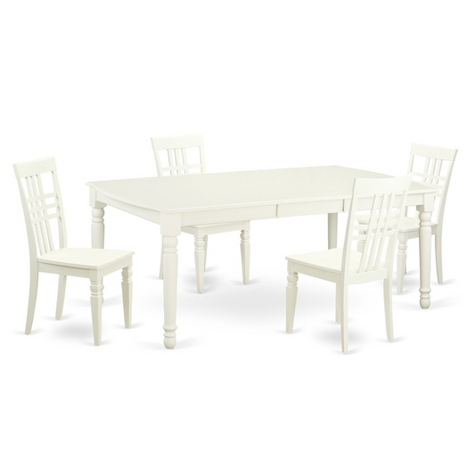 Upgrade Your Dining Space with the 5 PC Kitchen Tables and Chair Set in Linen White - Navarrete Furniture