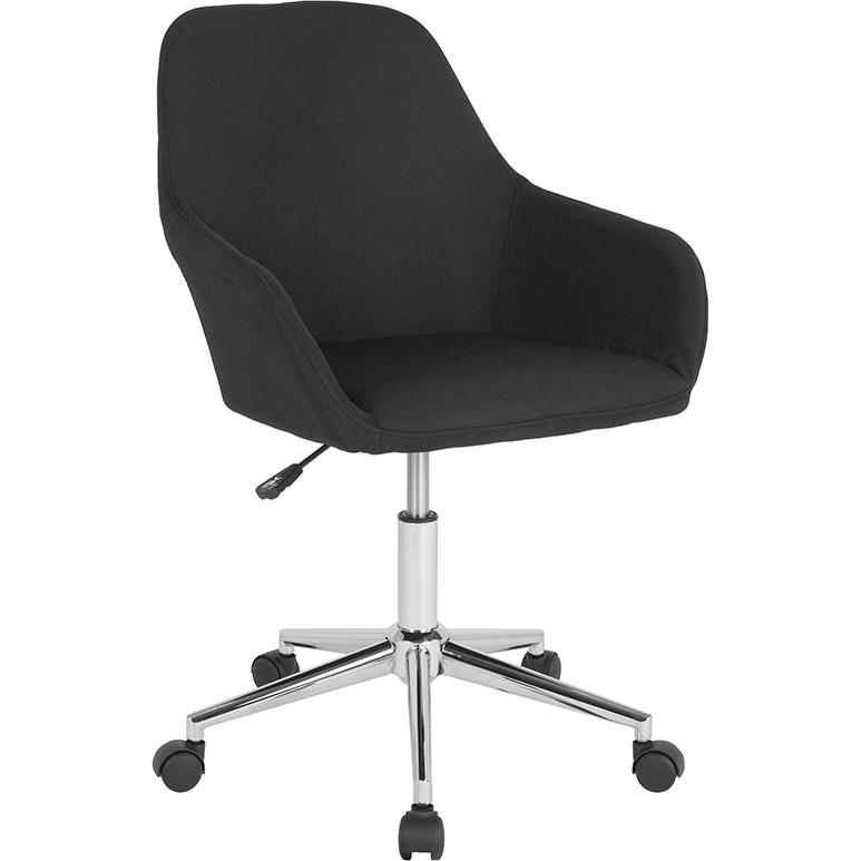 Cortana Home and Office Mid-Back Chair in Black Fabric