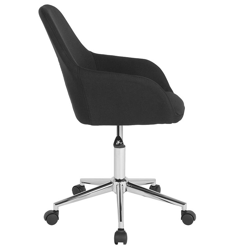 Cortana Home and Office Mid-Back Chair in Black Fabric