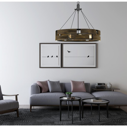 60W X 9 Bradford Metal And Wood Chandelier - Illuminate Your Space with Style