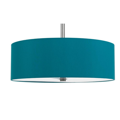 60W x 4 Lonoke Pendant Fixture with Hardback Drum Shade, Aqua Blue - Add a Pop of Color to Your Décor