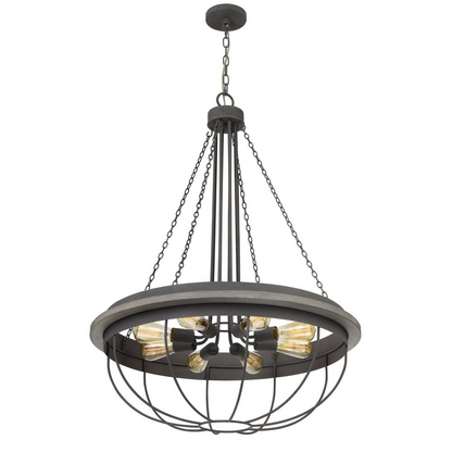 60W x 8 Nixa Metal Chandelier (Edison Bulbs NOT Included), Dove Grey | Shop Now