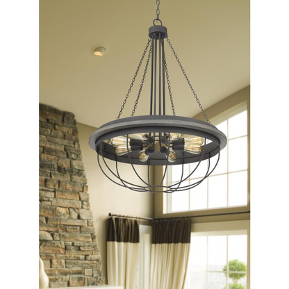 60W x 8 Nixa Metal Chandelier (Edison Bulbs NOT Included), Dove Grey | Shop Now