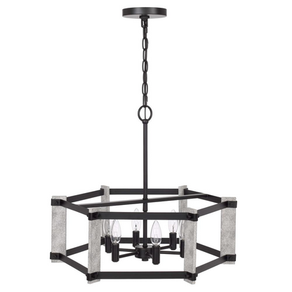 60W x 6 Rutland Hammered Metal Chandelier - Industrial Rustic Style