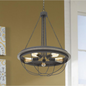 60W x 5 Nixa Metal Chandelier (Edison Bulbs NOT Included), Dove Grey - Modern Elegance for Your Home