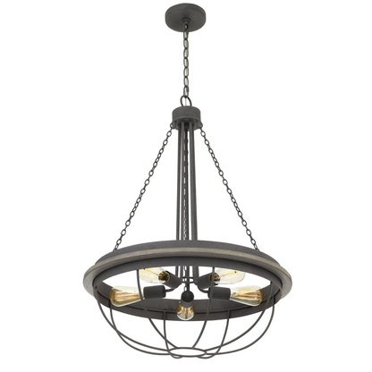 60W x 5 Nixa Metal Chandelier (Edison Bulbs NOT Included), Dove Grey - Modern Elegance for Your Home