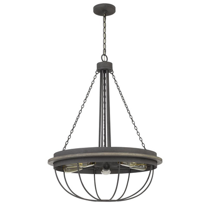 60W x 5 Nixa Metal Chandelier (Edison Bulbs NOT Included), Dove Grey - Modern Elegance for Your Home