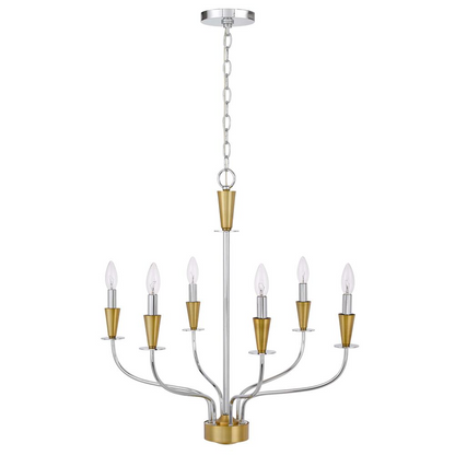 60W x 6 Weston Metal Chandelier - Elegant Candelabra Style Fixture