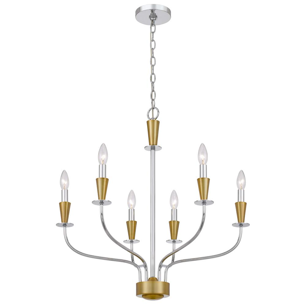 60W x 6 Weston Metal Chandelier - Elegant Candelabra Style Fixture