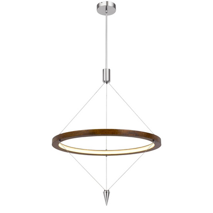 Viterbo Integrated Dimmable LED Pine Wood Pendant Fixture