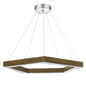 Metz Dimmable Integrated LED Polygon Pine Wood Pendant Fixture - 38W, 3000 Lumen, 3000K, Pine