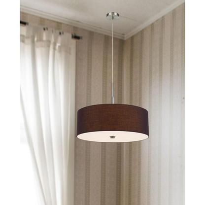 60W x 4 Lonoke Pendant Fixture with Hardback Drum Shade, Plum - Elegant and Durable Lighting Solution