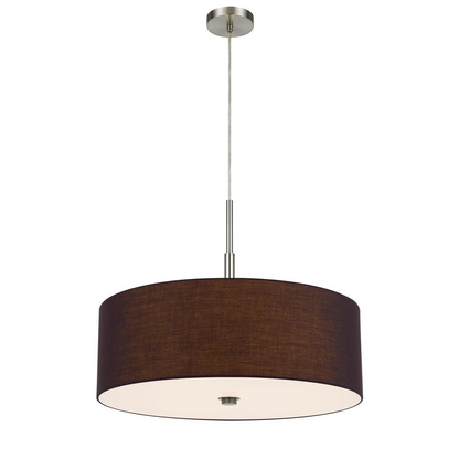 60W x 4 Lonoke Pendant Fixture with Hardback Drum Shade, Plum - Elegant and Durable Lighting Solution