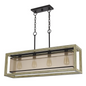 Palencia Rubber Wood Island Chandelier with Organza Shade | Elegant Lighting