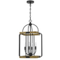 Ripon Metal Chandelier with Wood Finish - Stylish and Elegant Lighting Fixture