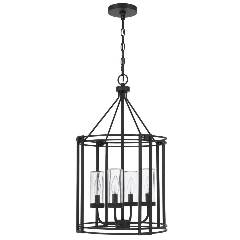 Luton Cage Metal Chandelier with Glass Shades Iron - Stylish Dark Iron Fixture