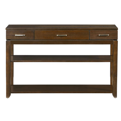 Modern Sofa/Console Table | Walnut Finish | Storage Drawers & Shelf