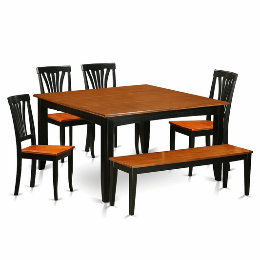 6  PC  Dining  room  set  with  bench-Kitchen  Tables  and  4  Wood  Dining  Chairs  Plus  bench - Navarrete Furniture