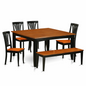 6  PC  Dining  room  set  with  bench-Kitchen  Tables  and  4  Wood  Dining  Chairs  Plus  bench - Navarrete Furniture