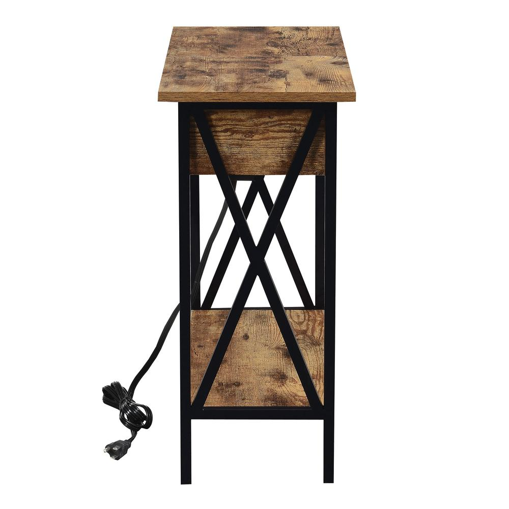 Tucson Flip Top End Table with Charging Station and Shelf