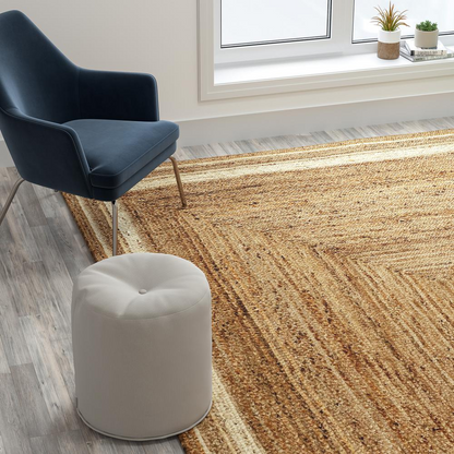 Natural Fiber Jute Area Rug 8' x 10' - Braided Jute Rug - Natural Area Rugs