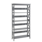 Oxford 5 Tier Bookcase – Spacious Shelves, Modern X Pattern Design