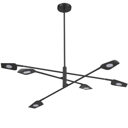 Dainolite Modern Cari Chandelier in Painted Matte Black Metal