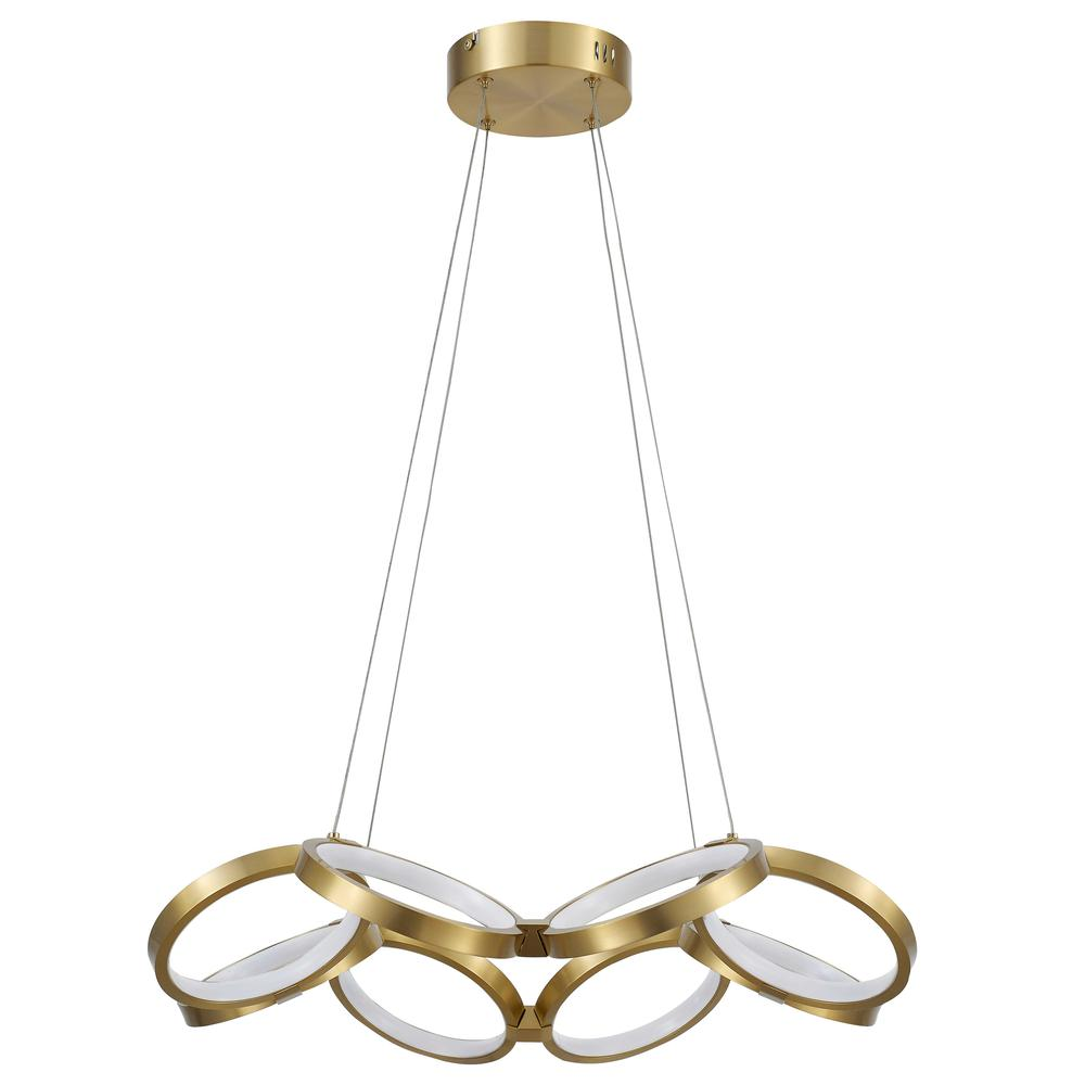 Modern Philo Chandelier in Electroplated Aged Brass Metal