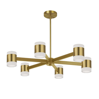 Modern Wilson Chandelier in Electroplated Aged Brass Metal