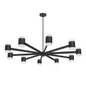 Dainolite Modern Wilson Chandelier, Matte Black, French Acrylic Diffuser