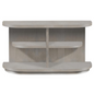 Sophisticated Sofa/Console Table | Curvilinear Shape | Open Shelving | Pearlized Gray Finish