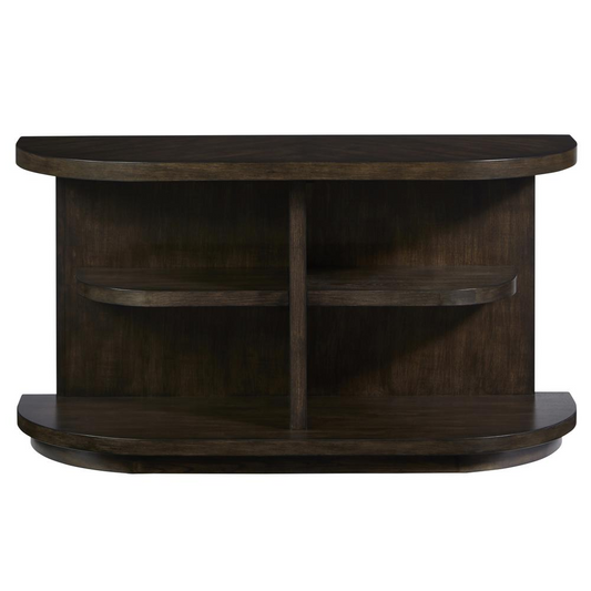 Sophisticated Sofa/Console Table | Deep Rich Brown Finish | Two Shelves | Bottom Storage