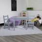 Kids Solid Hardwood Table and Chair Set - Gray | Perfect for Playroom, Bedroom, and Kitchen