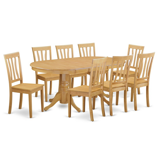 9 Pc Table and Chairs Set - Kitchen Dinette Table and 8 Dining Chairs