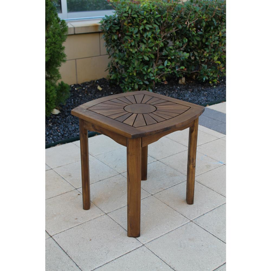 Sun Burst Square/Round Side Table - Acacia Wood with Oil Stain Finish