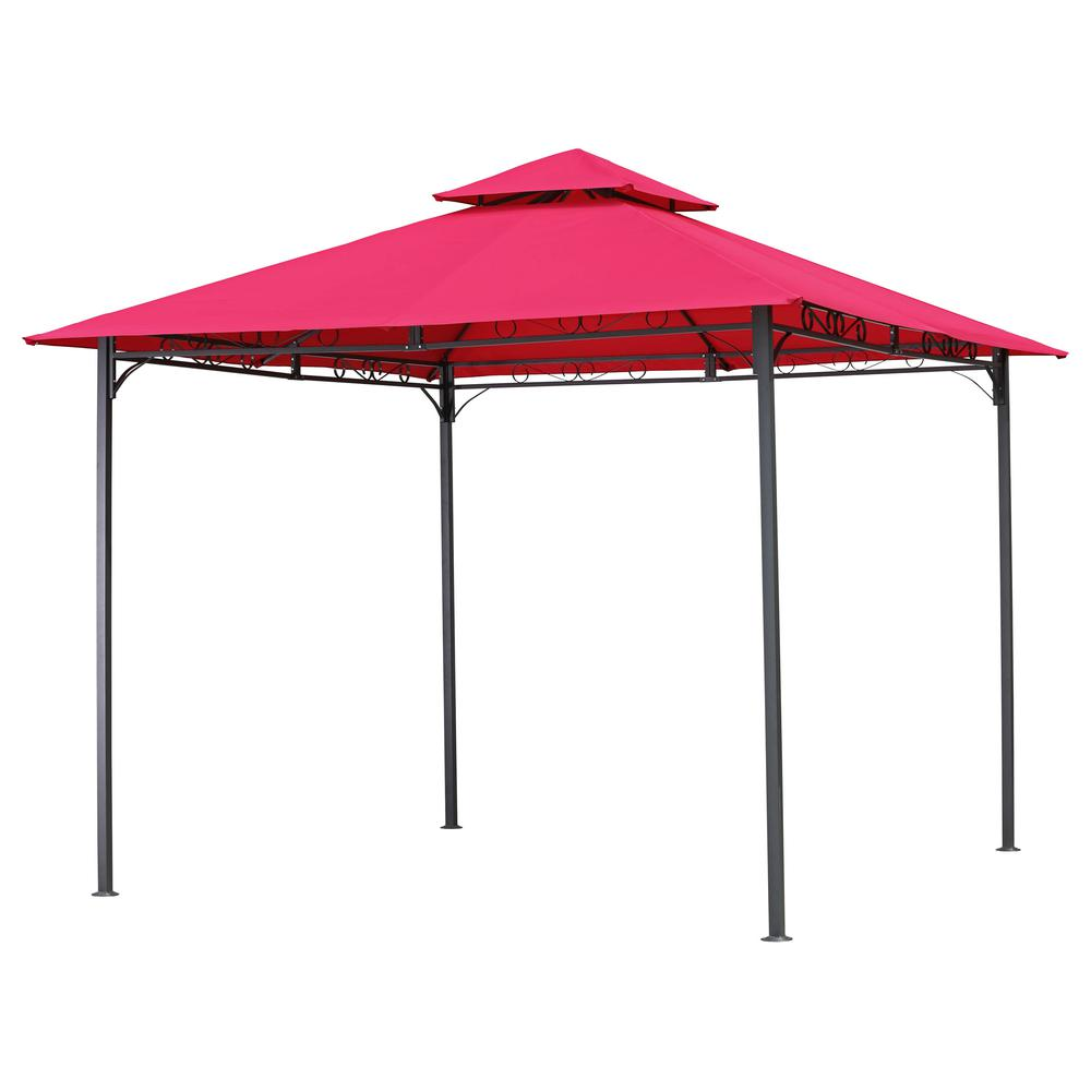 Square Vented Canopy Gazebo - All Weather UV Protected Polyester Canopy