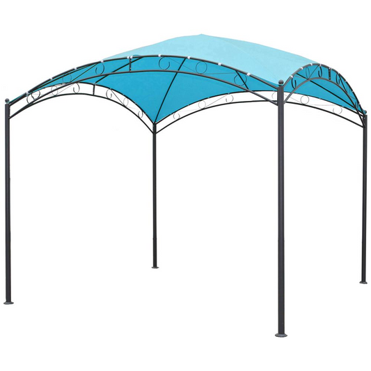 Square 10 Foot Dome Top Gazebo - Steel and Polyester Outdoor Canopy