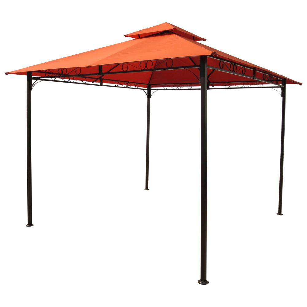 Square Vented Canopy Gazebo | Outdoor Shelter with Scrolled Steel Frame