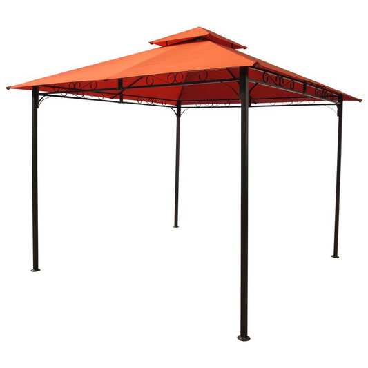 Square Vented Canopy Gazebo | Outdoor Shelter with Scrolled Steel Frame