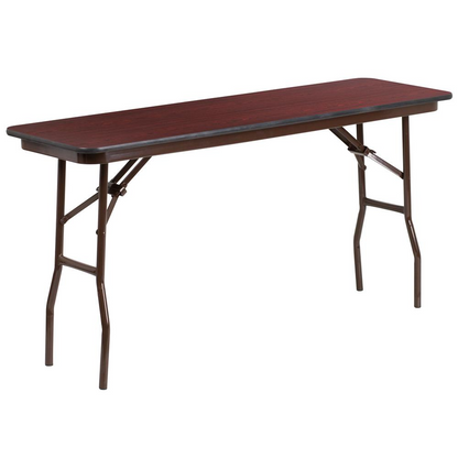 5-Foot Mahogany Folding Training Table, Durable Laminate for Multi-Use