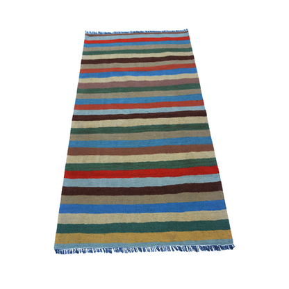 Modern Cactus Kilim Rug - Handwoven Wool, Colorful and Attractive