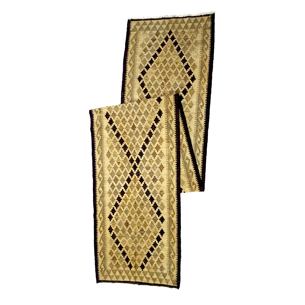 Geometric Woolen Teak Kilim Rug - Handwoven, Colorful, and Attractive | Shop Now